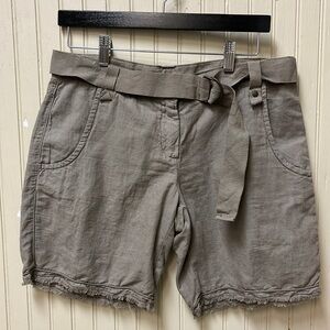 United Colors of Benetton Linen/Cotton Blend Shorts with Belt